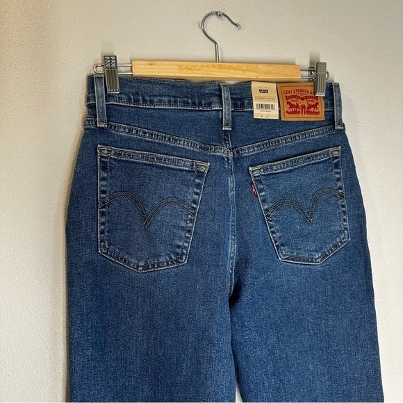 Levi’s Wedgie Straight Jeans High Waisted Button Fly Size 28 Women’s Medium Wash - Picture 9 of 11